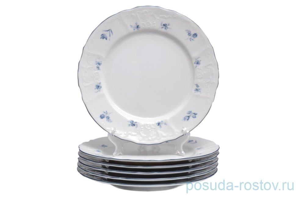 Набор тарелок 25 см 6 шт "Бернадотт /Синий цветок" / 021302 Набор тарелок 25 см 6 шт "Бернадотт /Синий цветок" / 021302