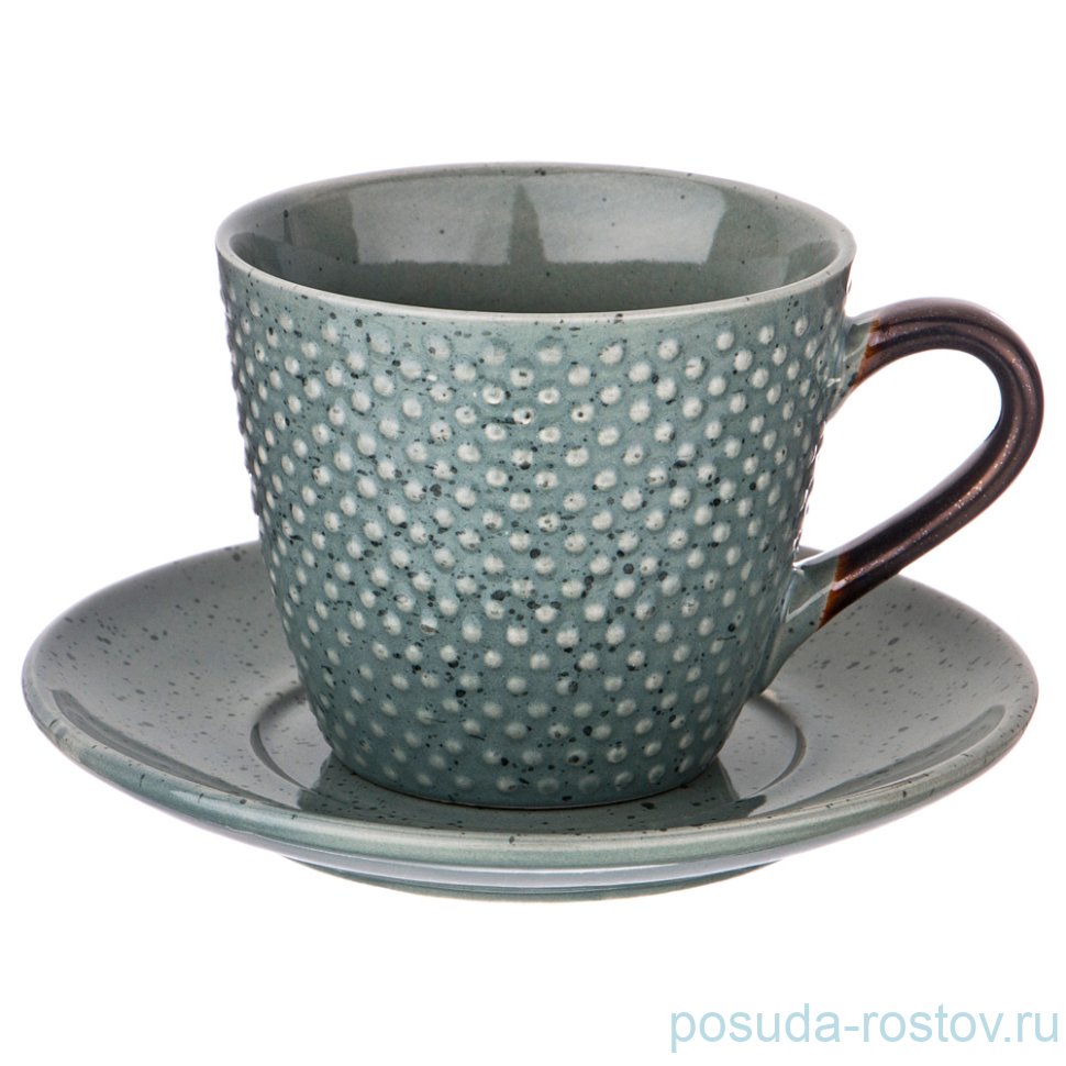 Чайная пара 235 мл 1 шт серо-зелёная "Лимаж" / 187085