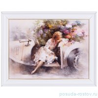 Картина 30 х 40 см /рамка белая лак с золотой окантовкой / 263765
