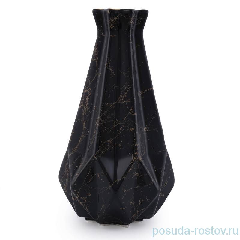 Ваза для цветов 30 см чёрная "Bohca Black" / 269495