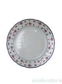 Набор тарелок 25 см 6 шт &quot;Роза /Мелкие цветы /синяя отводка&quot; / 244089