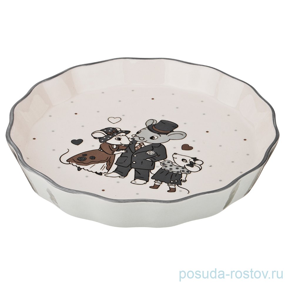 Блюдо для запекания 24 х 24 см круглое "Ля мур /Мышки /Agness" / 191609 Блюдо для запекания 24 х 24 см круглое "Ля мур /Мышки /Agness" / 191609