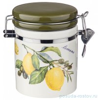 Банка для сыпучих продуктов 470 мл с зажимом 9,5 х 9,5 х 13 см &quot;Лимоны&quot; / 256629