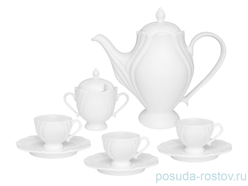 Кофейный сервиз на 6 персон 14 предметов "Солей /Белый" / 149140 Кофейный сервиз на 6 персон 14 предметов "Солей /Белый" / 149140