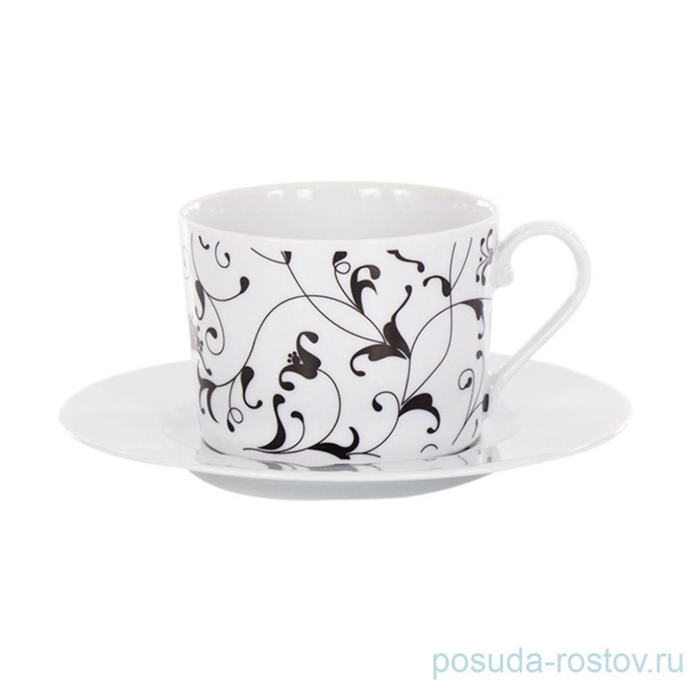 Чайная пара 250 мл 1 шт "COSMOPOLITAN /Чёрный узор" / 163427 Чайная пара 250 мл 1 шт "COSMOPOLITAN /Чёрный узор" / 163427