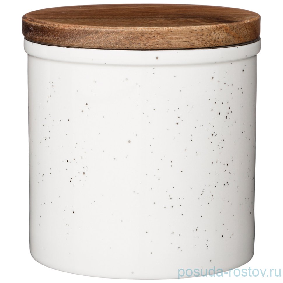 Банка для сыпучих продуктов 10,5 х 10,5 см с деревянной крышкой 550 мл "Platinum" / 236135