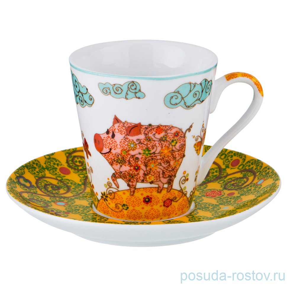 Кофейная пара 100 мл 1 шт "Мистер и миссис Пиг" / 194734