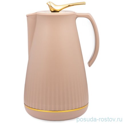 Термос 950 мл со стеклянной колбой крышка с клапаном Agness / 380078