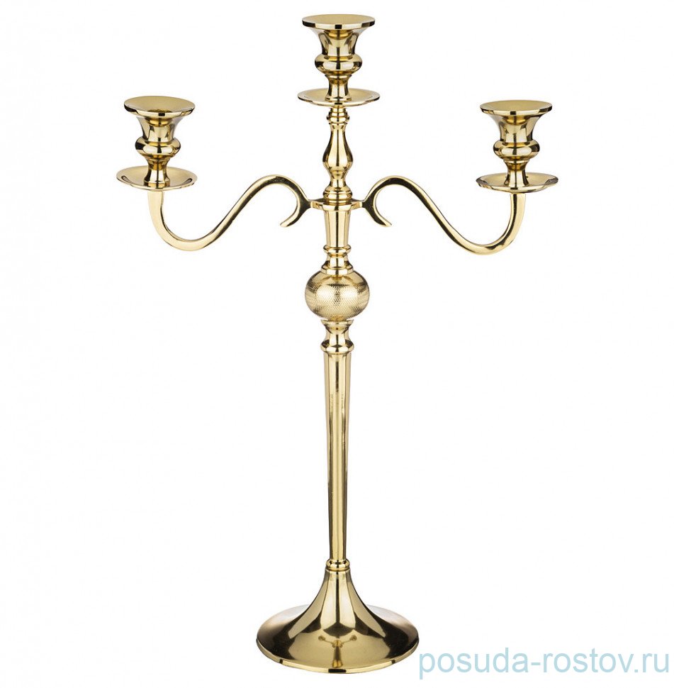 Подсвечник 58 см на 3 свечи "Бохо" золото / 268715 Подсвечник 58 см на 3 свечи "Бохо" золото / 268715