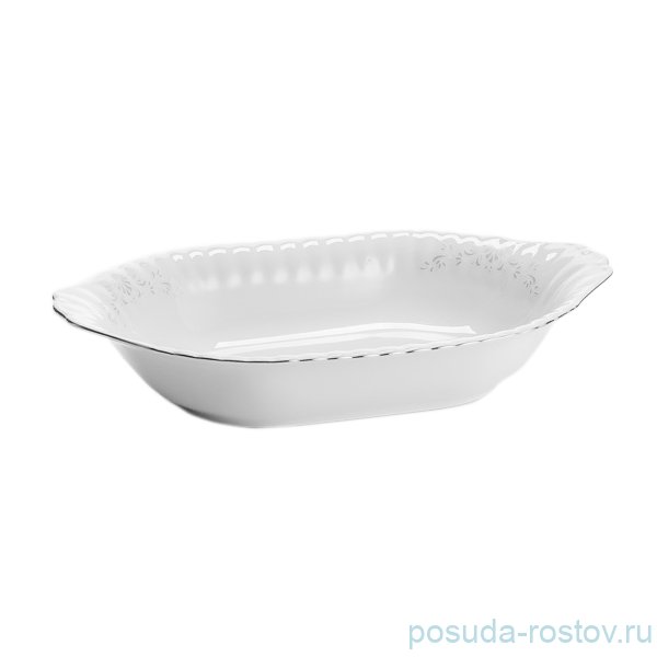 Блюдо 33 см овальное глубокое "Ивона /Платиновый узор" / 055288