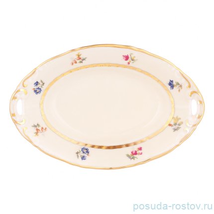 Блюдо 17 см овальное &quot;Соната /Мелкие цветы /золото /СК&quot; / 348676