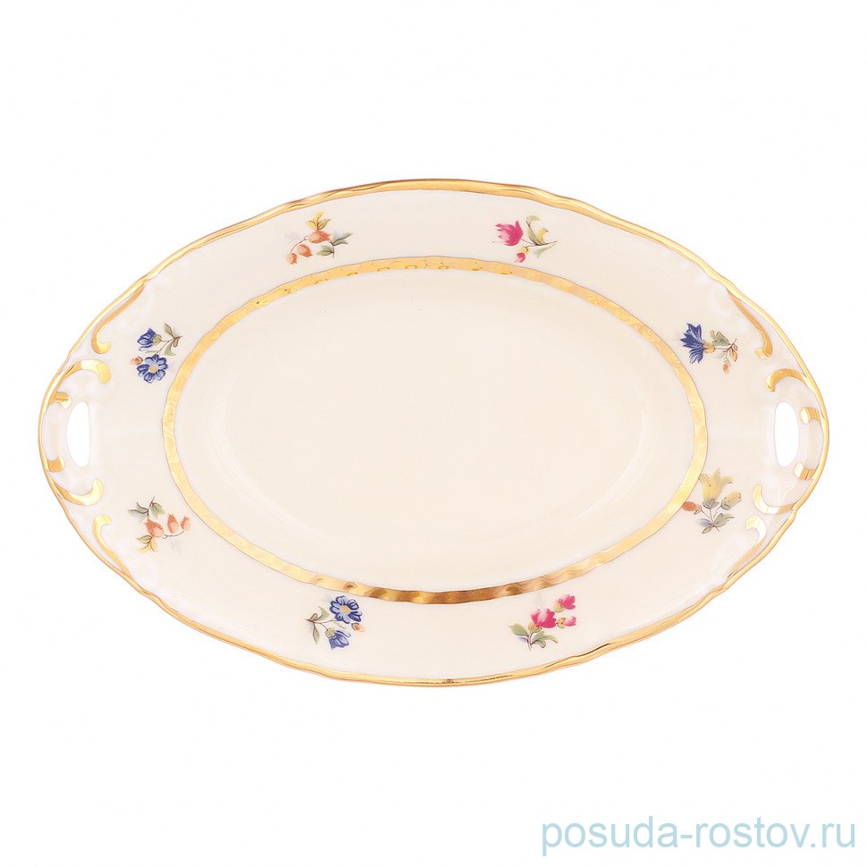 Блюдо 17 см овальное "Соната /Мелкие цветы /золото /СК" / 348676 Блюдо 17 см овальное "Соната /Мелкие цветы /золото /СК" / 348676