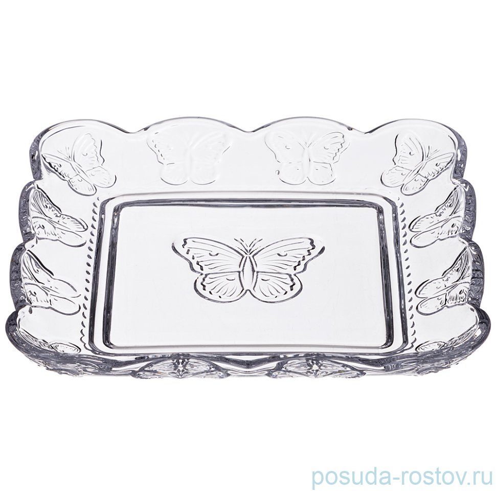 Блюдо 15 х 15 х 3 см квадратное "Бабочки /Muza" / 190107
