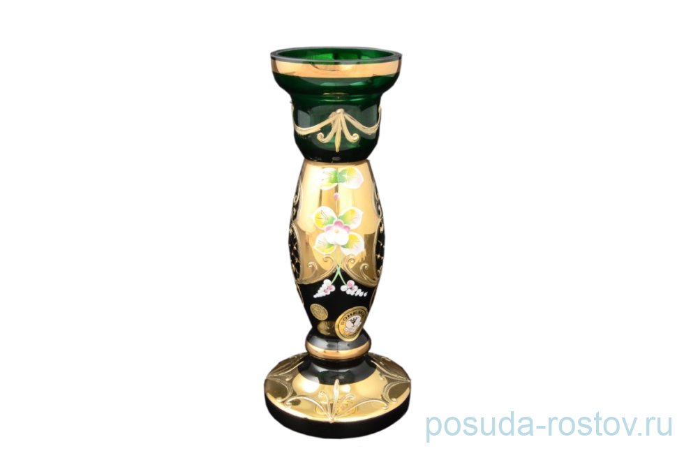 Подсвечник 20 см "Лепка зеленый" / 042167