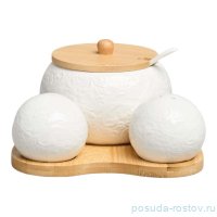 Набор для специй 15,5 х 15,5 х 10 см 3 предмета на деревянной подставке &quot;Muse&quot; / 370435