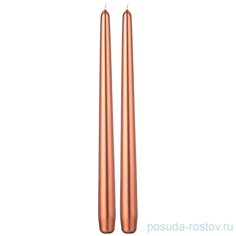 Набор свечей 29 см 2 шт прямые Adpal (бронзовый) / 334661