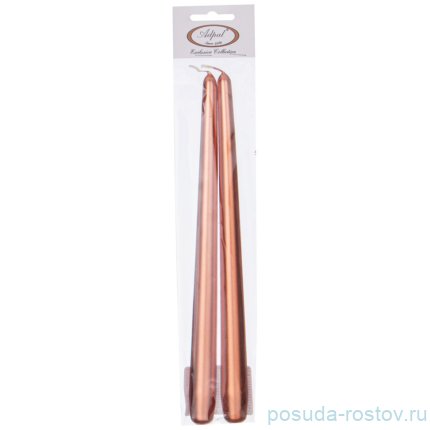 Набор свечей 29 см 2 шт прямые Adpal (бронзовый) / 334661