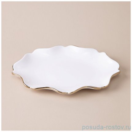 Блюдо 25 х 18 х 3 см фигурное &quot;Отводка золото&quot; / 342720