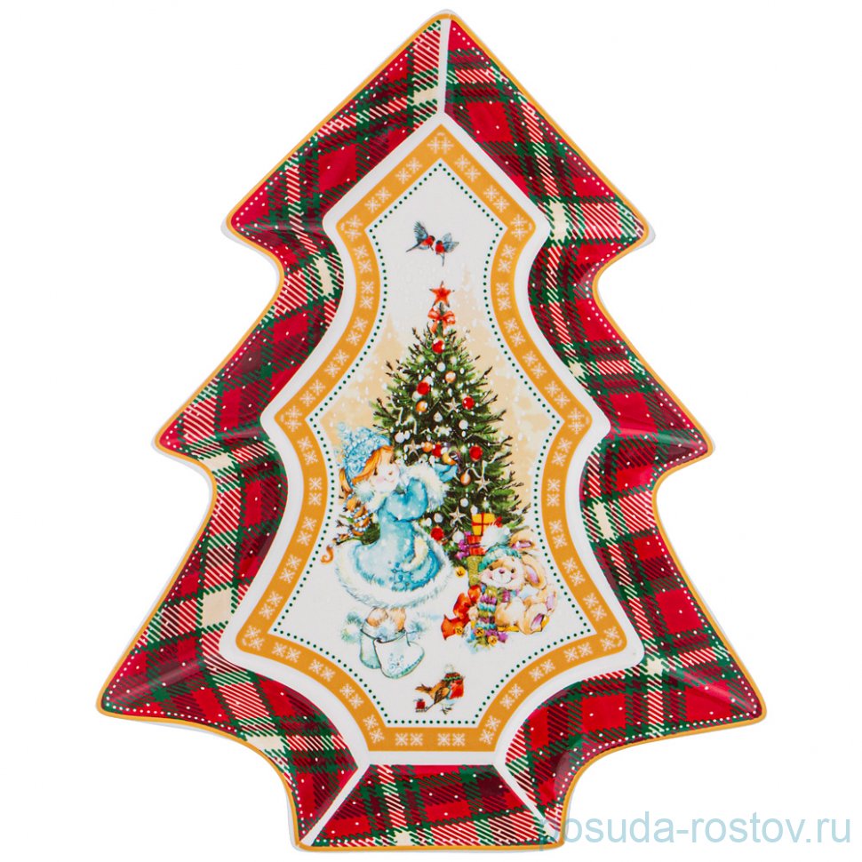 Блюдо 26 х 21 х 3 см елка "снегурочка" / 225181