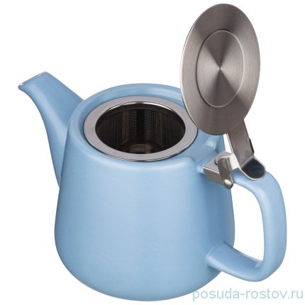 Заварочный чайник 500 мл с металлическим ситечком и крышкой голубой &quot;Velour&quot; / 228663