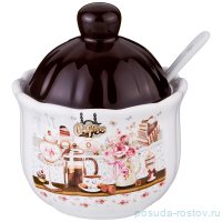 Сахарница 280 мл с ложкой 10 х 10 х 12 см &quot;coffee&quot; / 234416