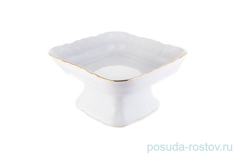 Салатник 25 см квадратный н/н "Бернадотт /Отводка золото" / 151542