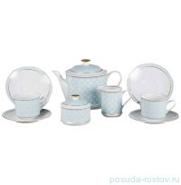 Чайный сервиз на 6 персон 15 предметов &quot;Сабина /Голубое плетение&quot; / 159129