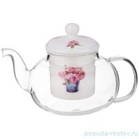 Заварочный чайник 650 мл с фарфоровым ситом &quot;Тюльпаны&quot; / 339062