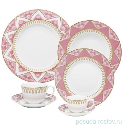 Набор посуды на 6 персон 42 предмета &quot;Фламинго /Макраме&quot; / 149321