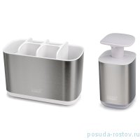 Органайзер для раковины (подставка для зубных щёток + диспенсер для мыла) &quot;EasyStore /Steel&quot; / 233763