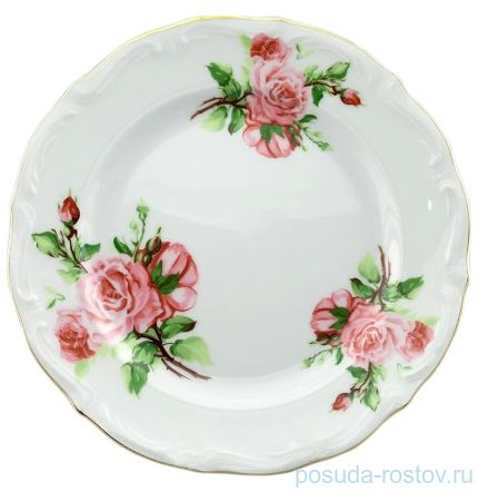 Набор тарелок 22,5 см 6 шт глубокие &quot;Мария-Тереза /Розовые розы&quot; / 123315