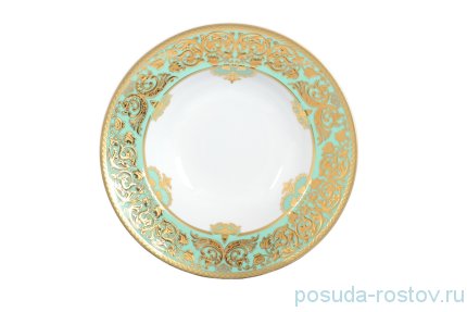 Набор тарелок 23 см 6 шт (глубокие) &quot;Наталия /Бирюза в золотой роскоши&quot; / 110046