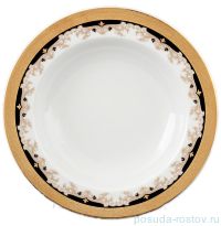 Набор тарелок 22 см 6 шт глубокие &quot;Кристина /Лилии на чёрном&quot; / 056237