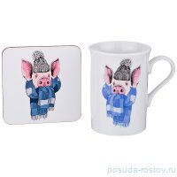 Кружка 280 мл с подставкой из МДФ &quot;Новый год&quot; / 189398