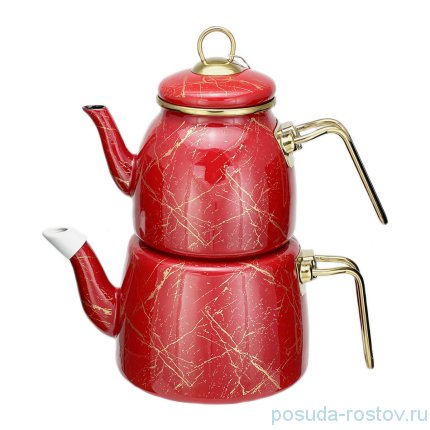 Набор чайников 2 предмета (заварочный 1 л, чайник 2 л) &quot;Elite Class /Красный мрамор&quot; / 274042