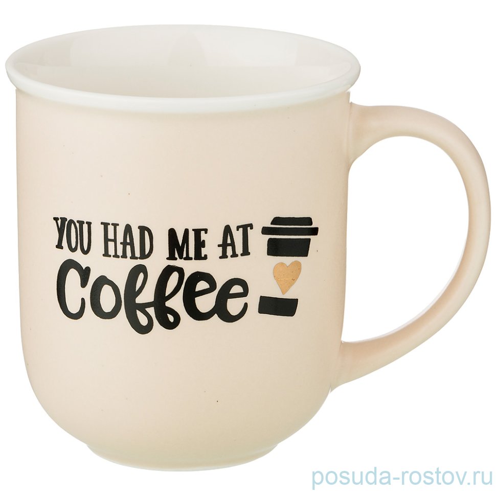 Кружка 400 мл бежевая "Кофемания" / 210578 Кружка 400 мл бежевая "Кофемания" / 210578