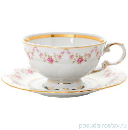 Набор чайных пар 200 мл 6 шт &quot;Соната /Розовый цветок&quot; / 057529