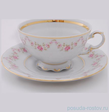 Набор чайных пар 200 мл 6 шт &quot;Соната /Розовый цветок&quot; / 057529