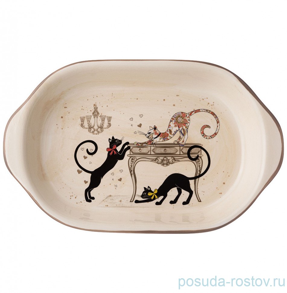 Блюдо-шубница 28 х 17,5 х 4,5 см "парижские коты" / 244642