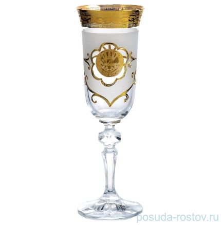 Бокалы для шампанского 150 мл 6 шт &quot;Кристина /Богемия /Антик золото&quot; AS Crystal / 148288