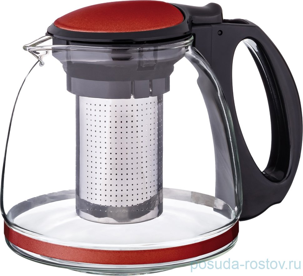 Заварочный чайник 1,1 л с фильтром красный "Agness" / 195708 Заварочный чайник 1,1 л с фильтром красный "Agness" / 195708