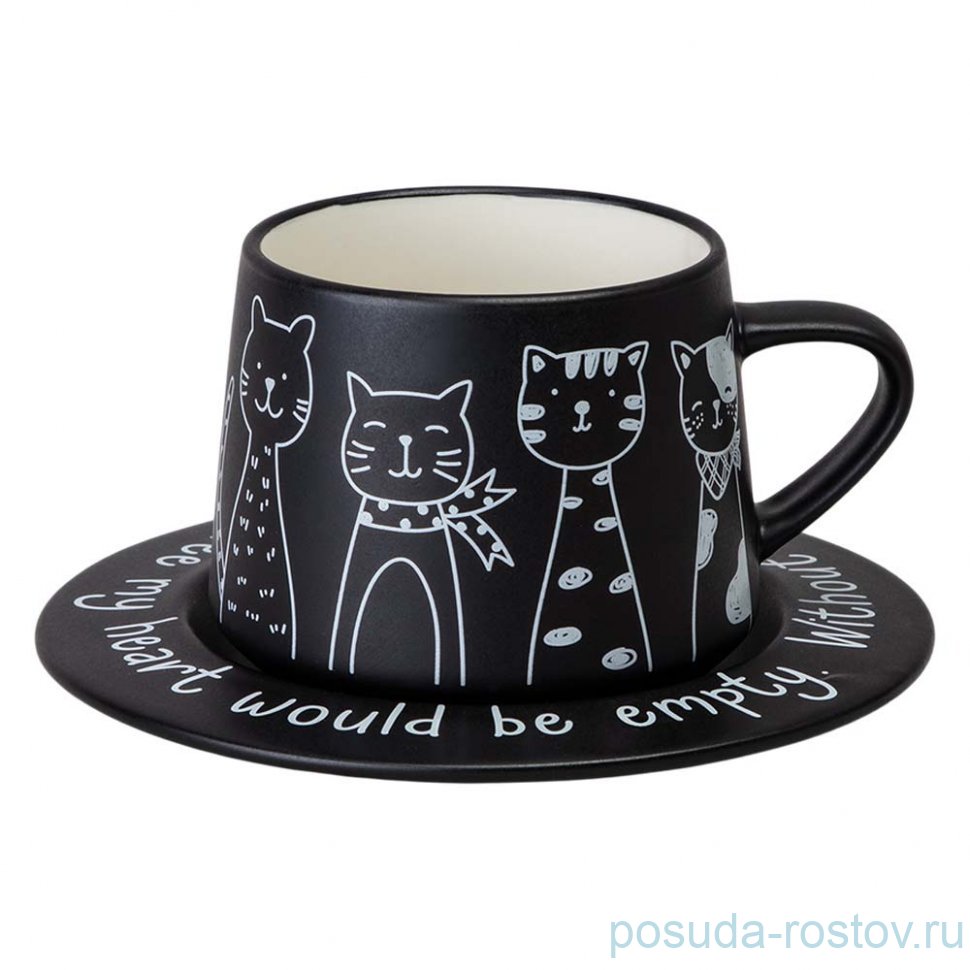 Чайный набор lefard на 1 персону коты цвет черный / 362685